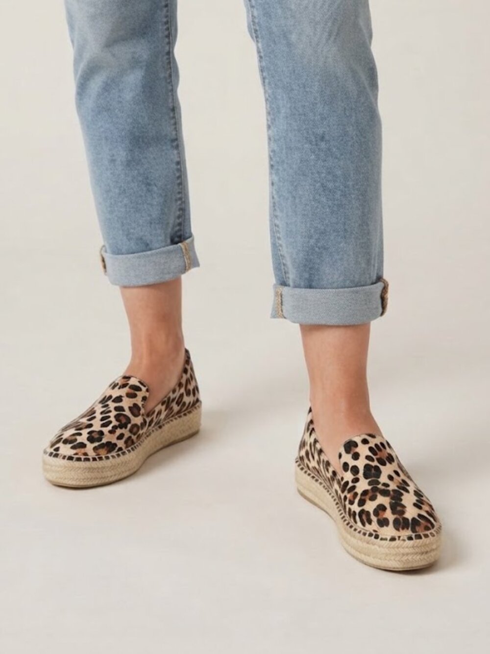 Dr. Scholl's Find Me Animal Print Slip-On Espadrilles Loafers Leopard Size 8